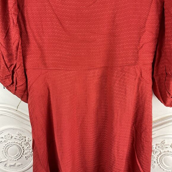 Band of the Free Josette Aurora Red Puff Sleeve Dress, Size XS NWT - Picture 7 of 16